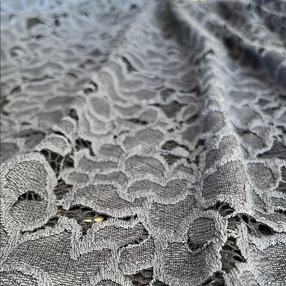 Free People are Lace Ruffled Blue Long Sleeve Blouse Scalloped Edge - Picture 3 of 16